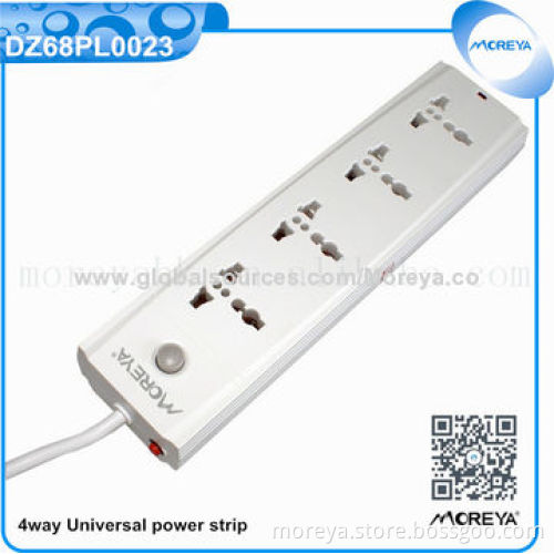 Universal Standard Power Strip with 4 Sockets Outlet, Extension Cable and Surge, Overload Protector
